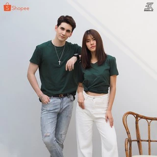 Expogarment เสื้อยืดสีเขียวหัวเป็ด คอกลม คอวี คอตตอน100% ไม่มีตะเข็บข้าง ไซส์S-6XL หดเกิน3%ยินดีคืนเงิน