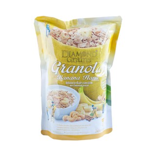 ﻿Diamond Grains Banana Granola ซีเรียลกราโนล่า รสกล้วยอบแห้ง 220g.