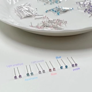 annita.silver - sterling silver with cz / ต่างหูเงินแท้925 ต่างหูพลอยจิ๋ว ต่างหูcz (ราคา/คู่)