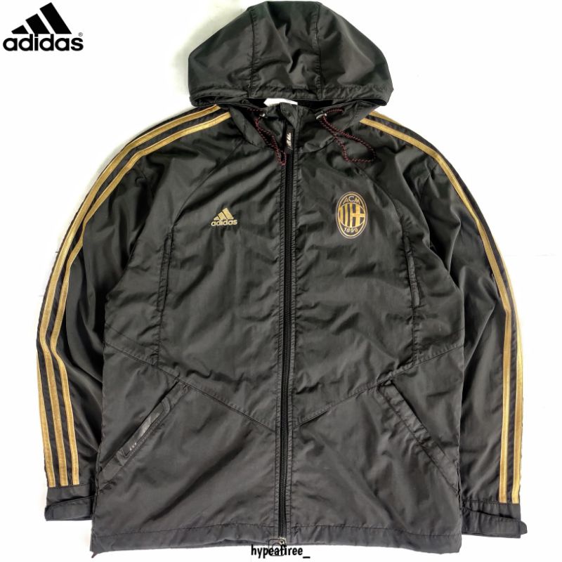 เสื้อแจ็คเก็ต Adidas x AC Milan Outdoor สีดํา