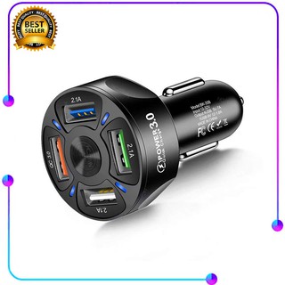 ที่ชาร์จในรถ หัวชาร์จรถยนต์Car Charger QC3.0ชาร์จเร็ว ที่ชาร์จแบตรถ ที่ชาร์จมือถือ Quick Charge3.0 Car Charger 4USB