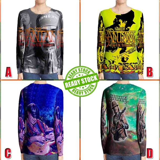 Santana Unisex Fullprint Dryfit TSHIRT เสื้อยืดโพลีเอสเตอร์