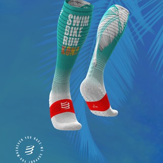 Compressport ถุงเท้ายาว ใส่วิง Full Socks Oxygen - Kona 2019, BLUE