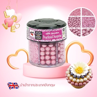 น้ำตาลตกแต่งเค้ก คละ6 แบบ ธีมชมพู / Sprinkles Shimmer Pink 6 in 1#623