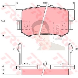 GDB1063 ผ้าเบรค-หลัง(TRW) (เนื้อผ้า COTEC) ROVER 600 (623)