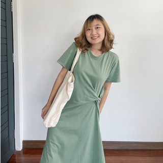 X dress เดรสแขนสั้นไขว้หน้า เดรสไขว้หน้า เดรสสไตล์มินิมอล