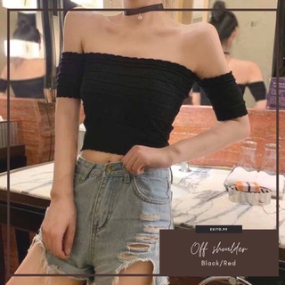 เสื้อผ้า99บาท | เสื้อเปิดไหล่ไหมพรม | Off shoulder