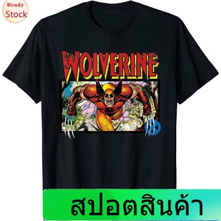 เสื้อยืดกีฬา Marvel X-Men Retro Wolverine 90s T-Shirt Mens Womens T-shirts