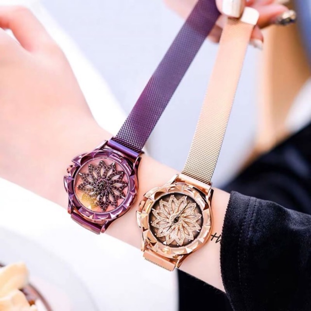 ✨ Gedi Watch ✨ จีดี้วอช สายแม่เหล็กหน้าปัดดอกไม้หมุนได้ สินค้าแท้ 100% พร้อมกล่องแบรน#นาฬิกาข้อมือ #นาฬิกาแบรนด์แท้🎀🌸