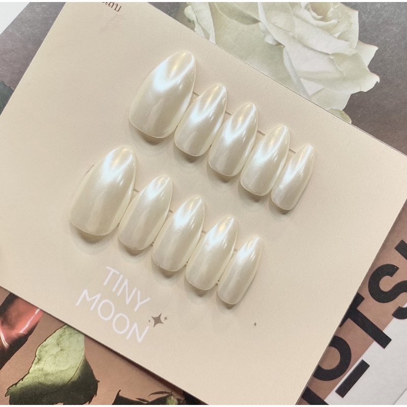 เล็บเจลแท้แฮนเมดMade to order สีมุกใสๆสุดปัง เลือกทรงได้แถมฟรีกาวตะไบ