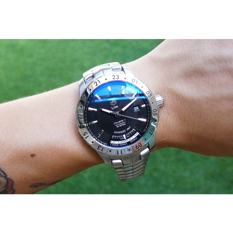 TAG HEUER Wj2010 Automatic Gmt รุ่น Link ขนาด 41mm. เครื่อง แบบ Calibre 7