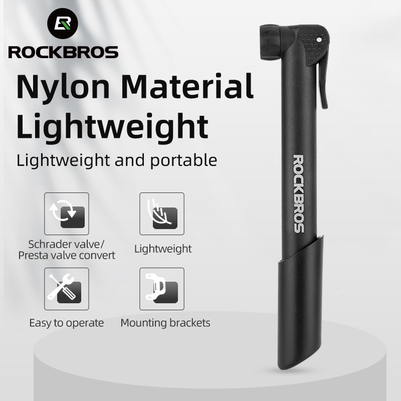 [Fulfilled by Shopee]ROCKBROS เครื่องปั๊มลมยางจักรยานไฟฟ้า แบบพกพา ขนาดเล็ก น้ำหนักเบา สตวกไช้งาน 80Psi Presta Schrader