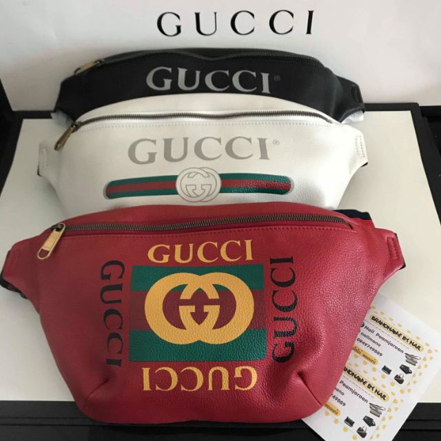 Gucci belt bag print ของแท้100%