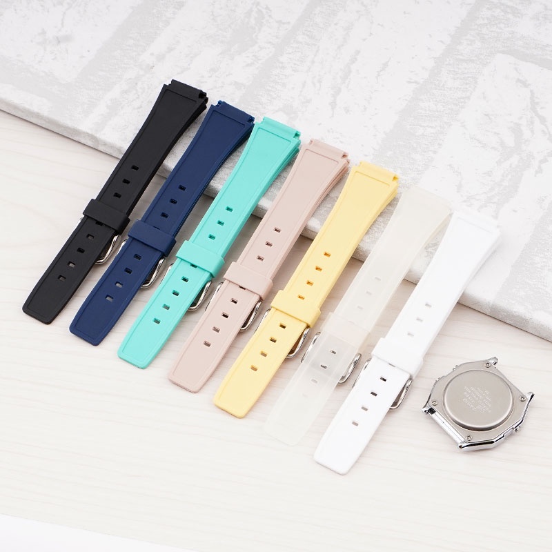 สายนาฬิกาข้อมือ TPU นิ่ม สีดํา สําหรับ Casio F-91W F84 F105 108 A158 A168 AE-1200 1300