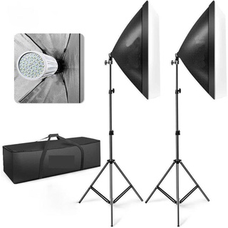 KUINDY ชุดไฟถ่ายภาพ ไฟแรงเว่อ หลอดLED120w  SoftBox 50x70cm ขา2เมตร