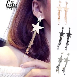 สร้อยคอยาวดาวห้าแฉกขนาดใหญ่ตุ๊กตาต่างหู Dangle Earrings Lady