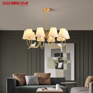 Sunmeiyi โคมไฟระย้า สีทอง ทองแดง สไตล์โมเดิร์น สําหรับตกแต่งบ้าน ห้องครัว ห้องนั่งเล่น ห้องนอน