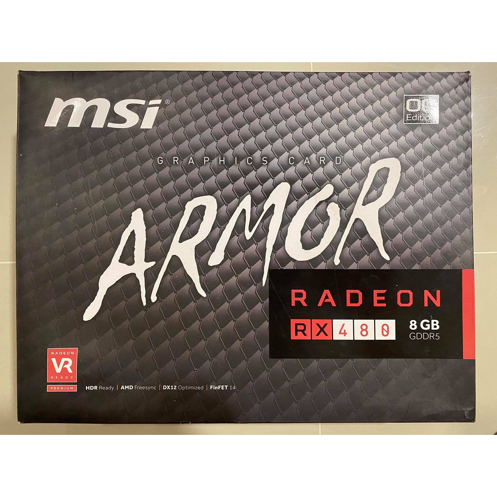 AMD MSI ARMOR RX 480 8GB มีกล่อง สภาพดี ไม่มีตำหนิ