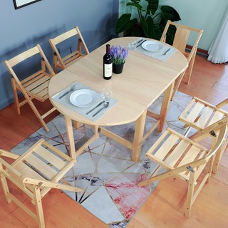 โต๊ะอาหารพับได้ Table/Dining/  Table T-1587-D ทำจากไม้ยางพารา ( มี 2 สีให้เลือก )