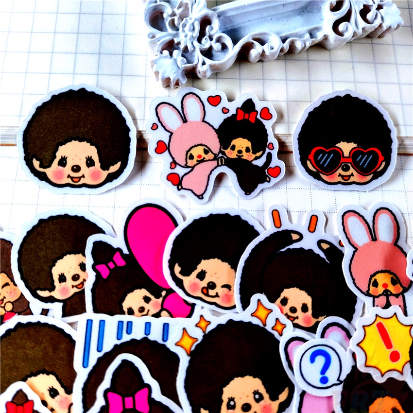 50Pcs/Set ★★★ MONCHHICHI Q-1 Mini Diary Manual Stickers ★★★ DIY Fashion Scrapbooks Album Decor Decals Stickers
