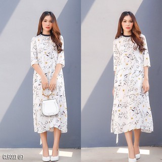 (4015) Maxxi Dress งานแม็กซี่เดรสยาว คอกลม