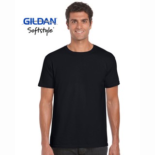 เสื้อยืด สีดำ Gildan คอกลม แขนสั้น 63000 Softstyle