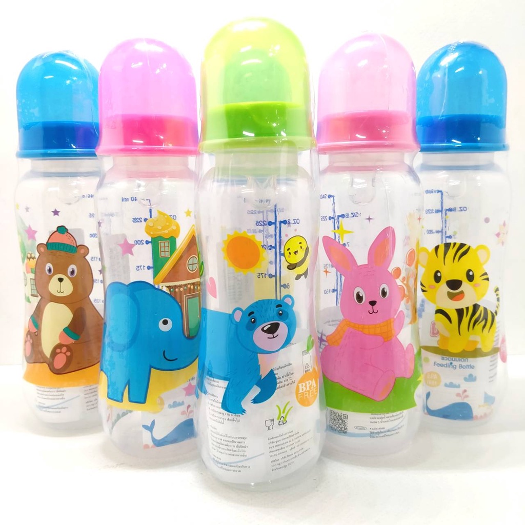 Nuebabe ขวดนม นูเบบ เเพ็ค 6 ขวดสุดคุ้ม ทรงโค้ง 4 ออนซ์ เเละ 8 ออนซ์ คละลาย พร้อมส่ง