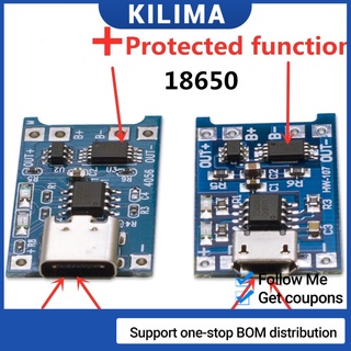 โมดูลชาร์จแบตเตอรี่ลิเธียม Type-c Micro Mini USB TC4056A พร้อมที่ชาร์จ 5V 1A 18650 ฟังก์ชั่นคู่ 1A Li-ion