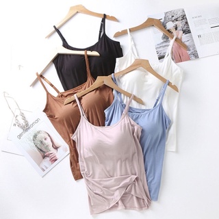 เสื้อสายเดี่ยว เสริมบรา BRA-TOP 3D ผ้านิ่ม 9 สีใหม่