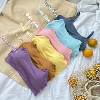บราเสื้อครอป มีฟองน้ำ ไม่มีโครง ใส่สบาย 🧡 พร้อมส่ง!!