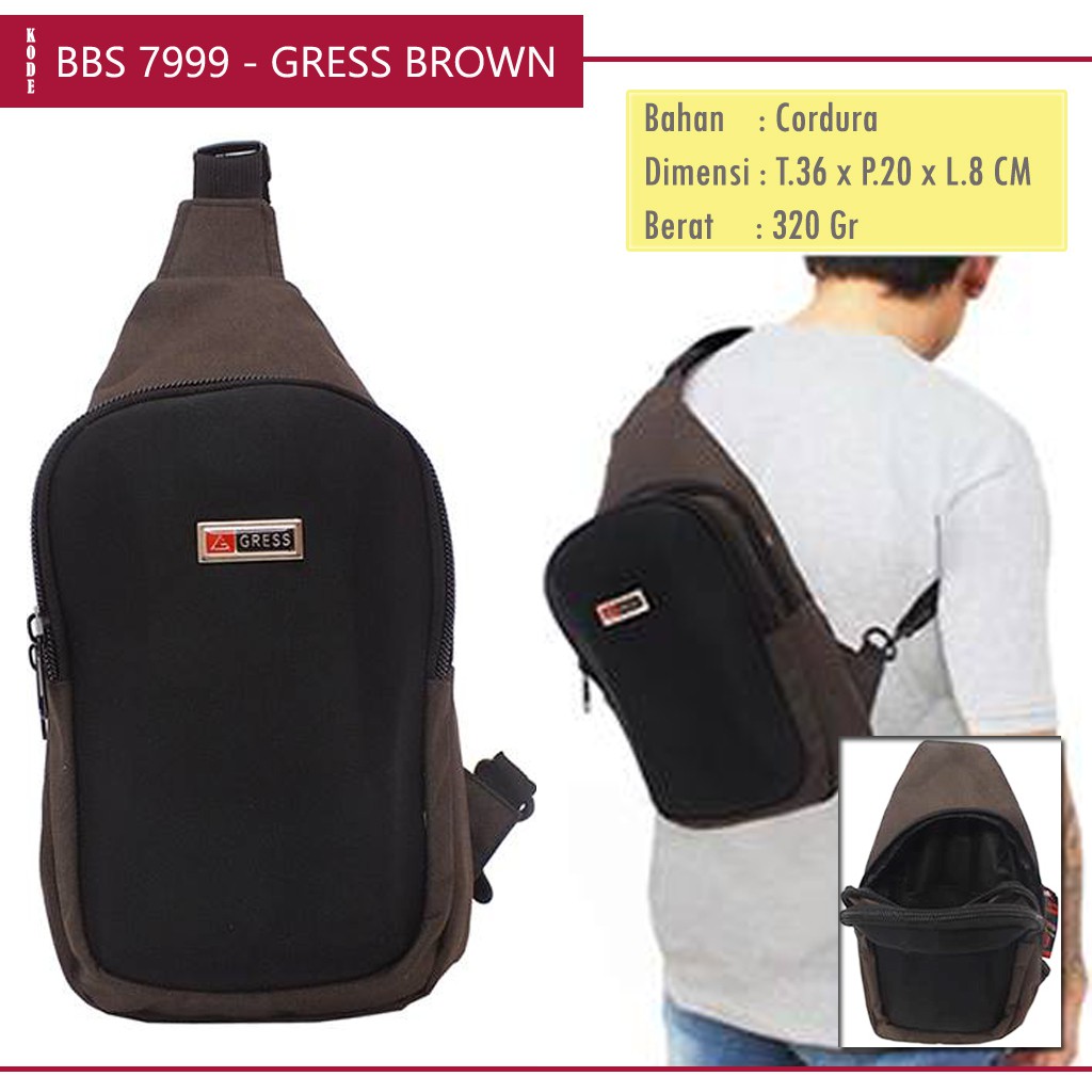กระเป๋าเป้สะพายหลัง มินิ ดิสโทร พร้อมสายรัดเดียว / สลิงกระเป๋านักเรียนผู้ชาย / Gress Mens Sling Bag 