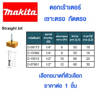 ดอกเซาะร่อง Makita ดอกเร้าเตอร์ เซาะตรง กัดตรง Straight bit ดอกเซาะร่องไม้ ดอกทริมเมอร์ ใบมีด ใบกบ เซาะร่องแกะสลัก