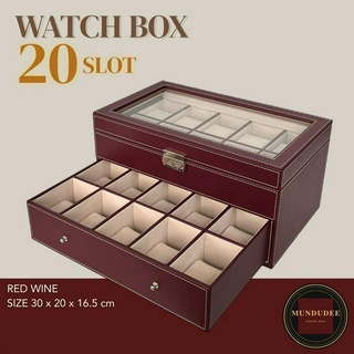 กล่องใส่นาฬิกา 20 เรือน, 20-Slot Leather Watch Box