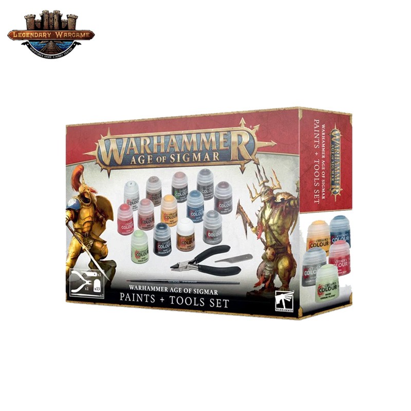 [BSF พร้อมส่ง] Warhammer AOS : PAINTS+TOOLS SET ชุดสีและอุปกรณ์สำหรับมือใหม่