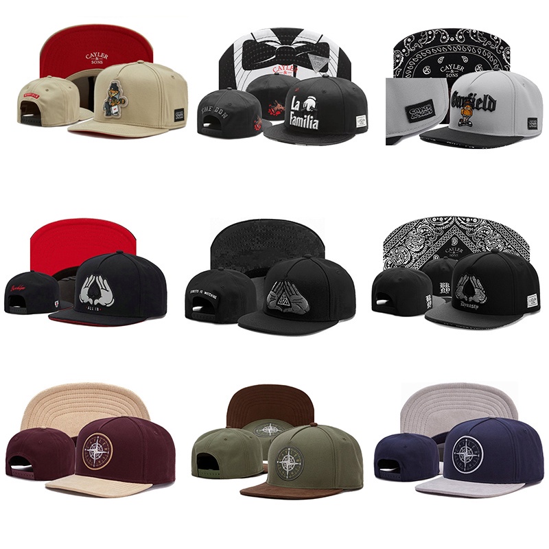 ใหม่ Cayler and Sons หมวกกันแดด snapback bergamot hare golden knight Garfield เข็มทิศ หลากหลาย ผู้ชายและผู้หญิง หมวกปีกแบน ปรับได้