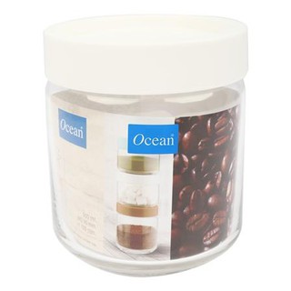 ขวดโหล โหลแก้ว ขวดโหลแก้วฝาดึง OCEAN POP JAR 0.5 ลิตร สีขาว ผลิตจากวัสดุคุณภาพดี