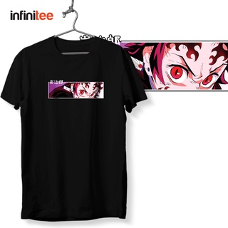 ไม่มีที่สิ้นสุด Demon Slayer Tanjiro Kamado Anime  เสื้อยืด  สำหรับผู้ชาย Women in Black Shirt Tops Top T Shirt Tee