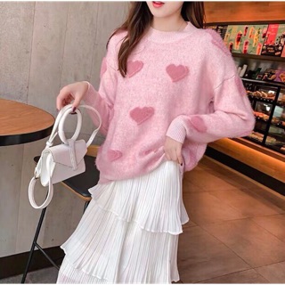 💓Sweater ลายหัวใจ สีพาสเทล 💓