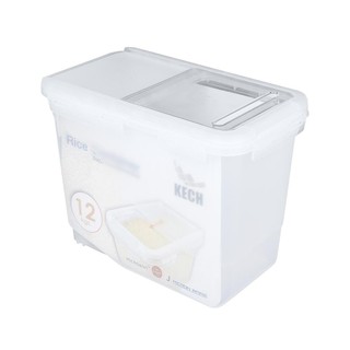 🔥*พร้อมส่ง*🔥 ถังข้าวสารพลาสติก 12 กก. ฝาสไลด์ KECH 6047 ภาชนะใส่อาหาร RICE STORAGE CONTAINER WITH SLIDING LID KECH 6047