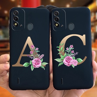 Itel P37 / itel Vision 2S / itel P651L เคสโทรศัพท์ซิลิโคน TPU แบบนิ่ม พิมพ์ลายตัวอักษร สีดํา