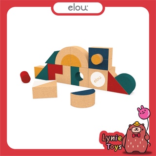 Elou ของเล่นไม้ รูปทรงหรรษา 18 ชิ้น Shapes 18