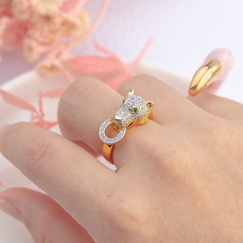 แหวนหัวเสือ แหวนพชรหัวเสือ เพชรCZระยิบระยับสวยหรู สวยงามโดดเด่น ใส่ออกงาน ใส่ทำงาน แก้ปีชง เสริมดวง พร้อมส่ง‼️
