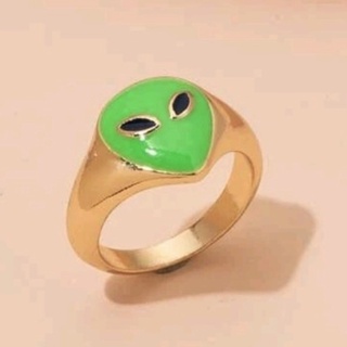 Small Green Alien Cute Ring : แหวนเจ้าเอเลี่ยนเขียวหัวเล็กน่ารัก