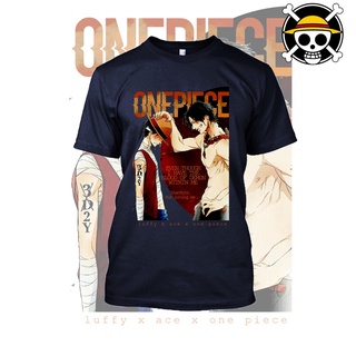 คอตต้อนคอกลมเสื้อยืดแขนสั้น ผ้าฝ้าย พิมพ์ลาย One Piece Monkey D Luffy Baju คุณภาพสูง สําหรับผู้ชาย และผู้หญิงS-5XL