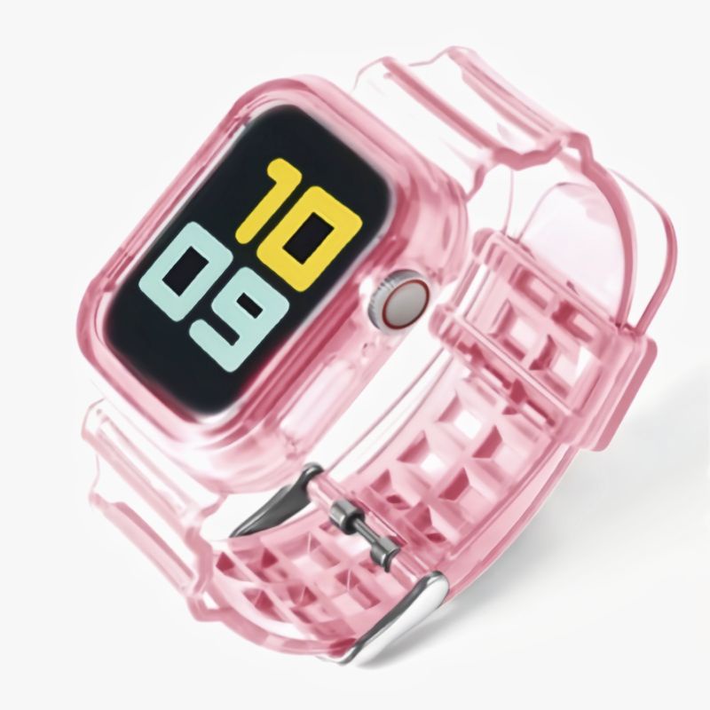 สายนาฬิกาข้อมือ ชนิดยาง สีใส สําหรับ Apple Watch Series  42 44 มม.🌟พร้อมส่ง🌟