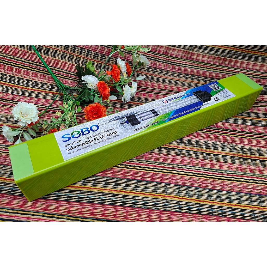 หลอดไฟตู้ปลา 18W 24W ยี่ห้อ SOBO แบบจุ่มน้ำ PL-UV18W ,PL-UV24W หลอดฆ่าเชื้อโรค แบคทีเรียตู้ปลา บ่อปล