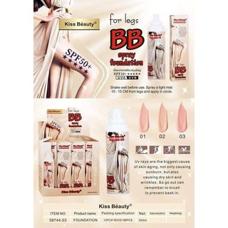 **ของแท้**พร้อมส่ง**Kiss Beauty สเปรย์รองพื้นสำหรับผิวขา BB พร้อมกันแดดSPF50+++UVA//UVB สำหรับฉีดปรับให้ผิวขาวเนียนทันที