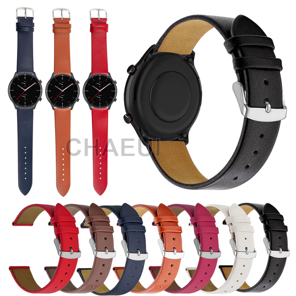 สายหนังเปลี่ยนสําหรับ Amazfit GTR 4 3 Pro 2 / Balance 2 3 Ultra / Cheetah Pro / GTR Mini / Active 2