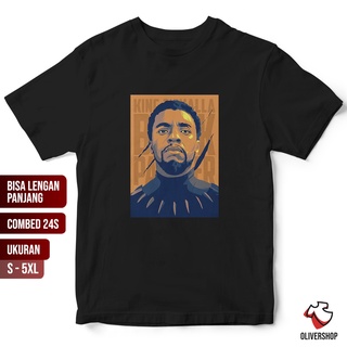 เสื้อผ้าผชเสื้อยืดแขนยาว พิมพ์ลาย BLACK PANTHER king challa MARVEL - PREMIUM combed 24s สําหรับผู้ชาย และผู้หญิง เสื้อยื