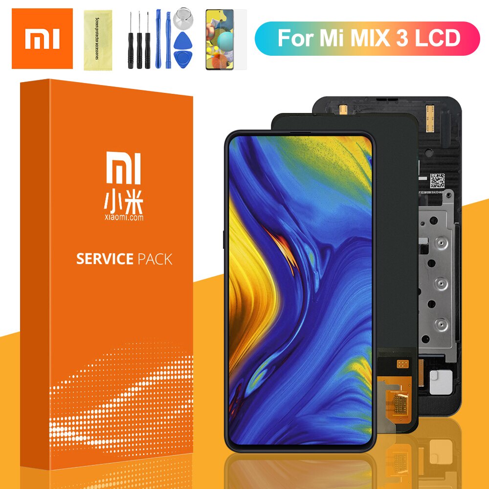 ของแท้ 100% 6.399'' อะไหล่หน้าจอสัมผัส LCD พร้อมกรอบ แบบเปลี่ยน สําหรับ Xiaomi Mi Mix 3 Mix3